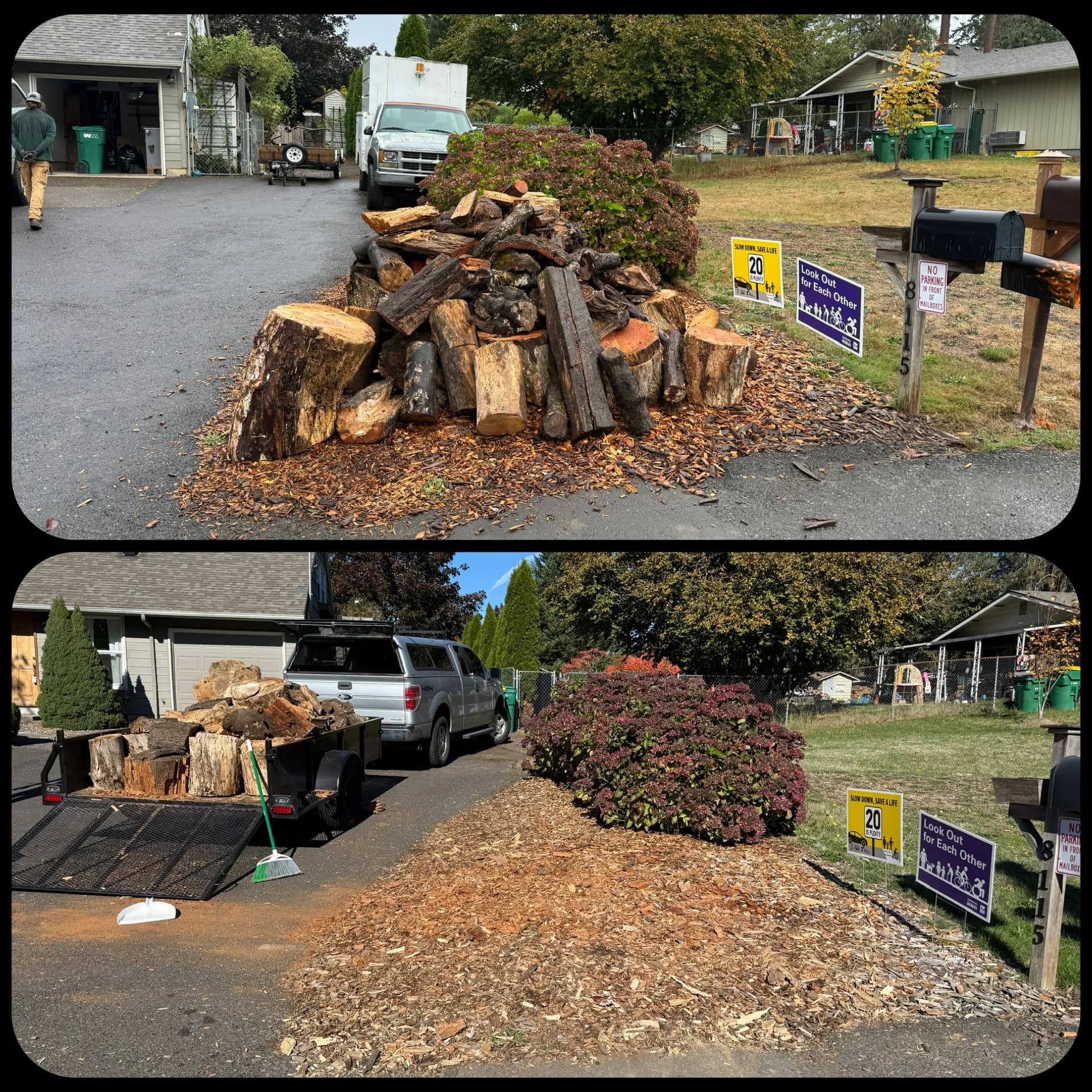 Before and after hauling project 3 of 6